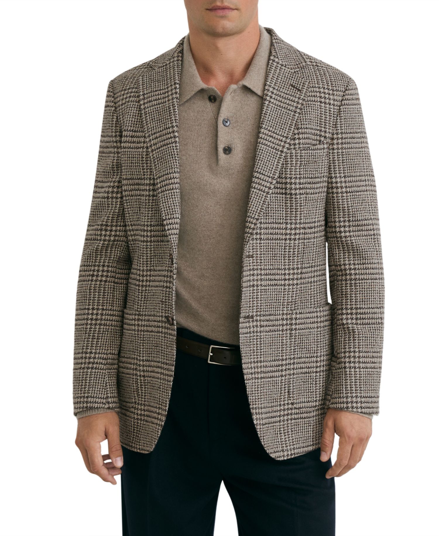 Men's Tuscan Wool-Blend Houndstooth Single-Breasted Coat