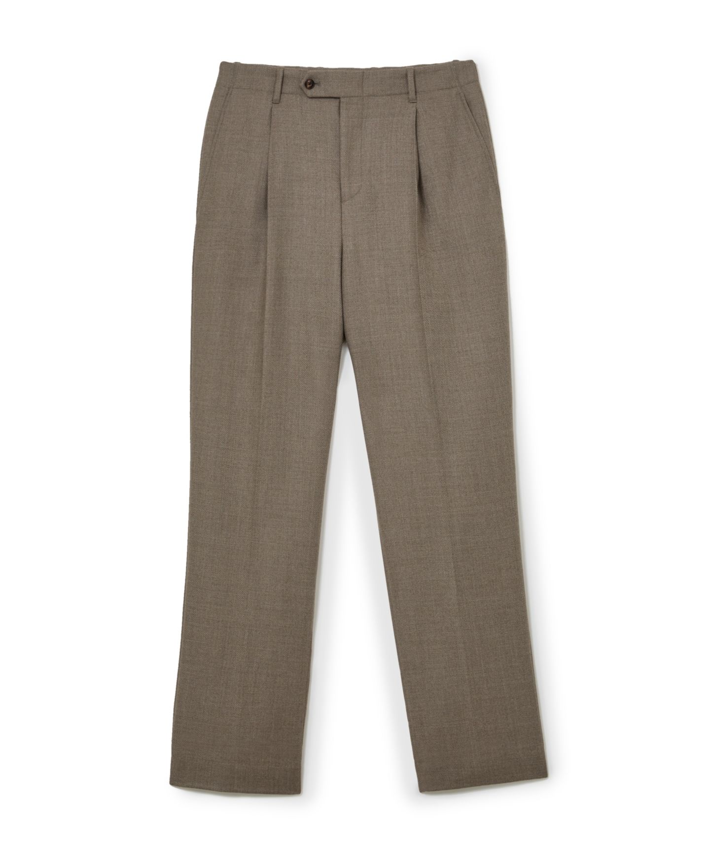 Мужские брюки REISS Terrain Pleated Twill Wool-Blend Relaxed-Fit, цвет: Серо-бежевый коричневый — фото 5