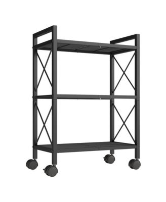 3-Tier Wire Shelving Unit with Wheels, Heavy-Duty Metal Storage Rack Organizer for Garage, Pantry, Home Storage