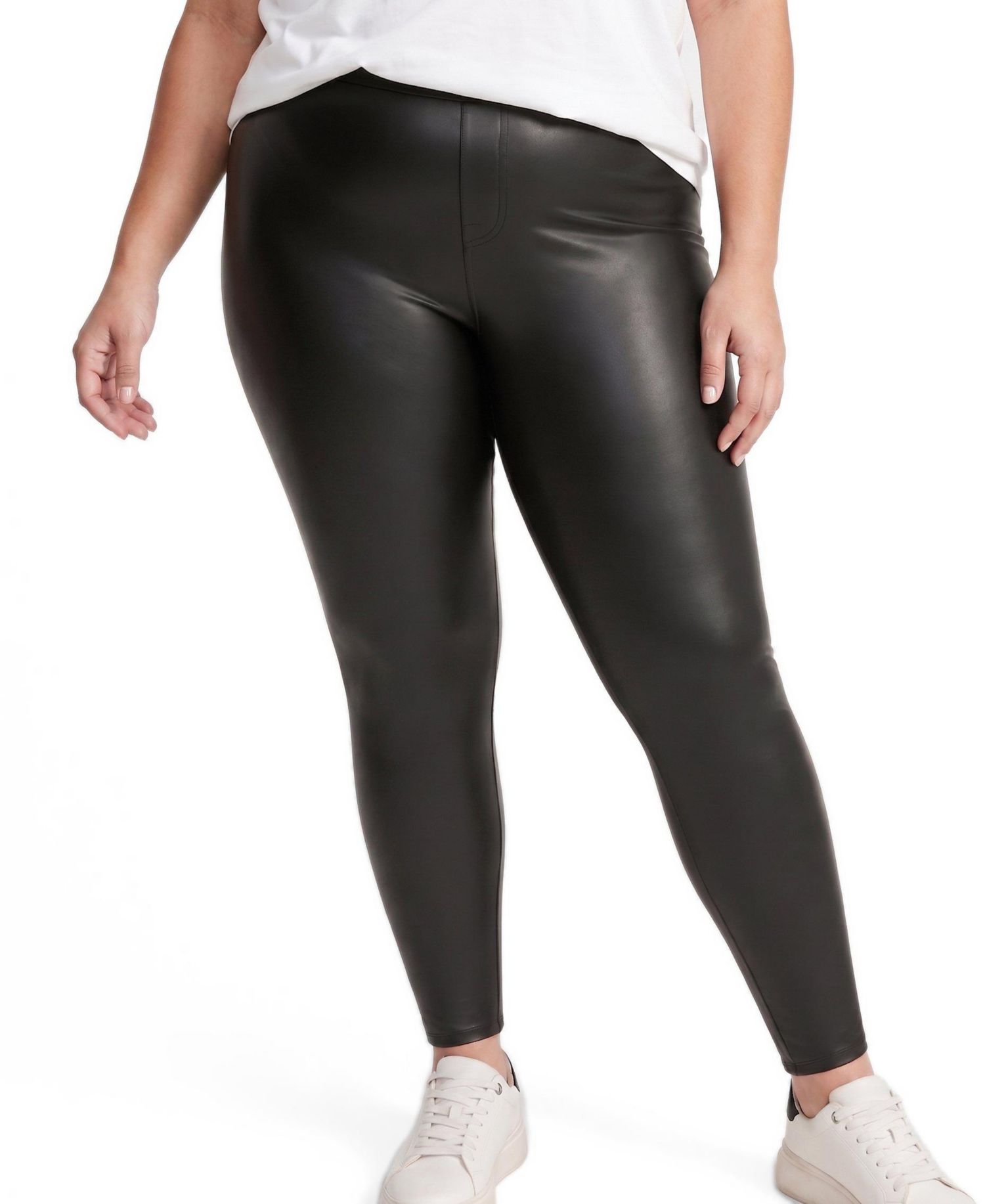 Plus Size Full-Length Faux Leather Legging