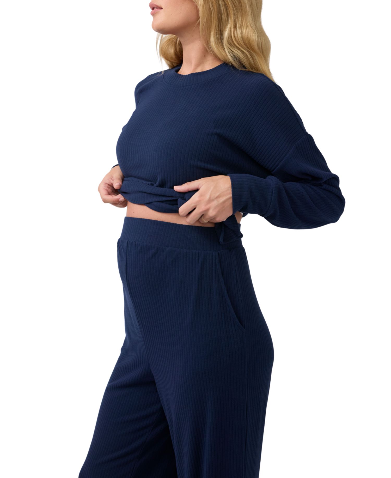 Maternity High-Rise Wide-Leg Pull-On Pants