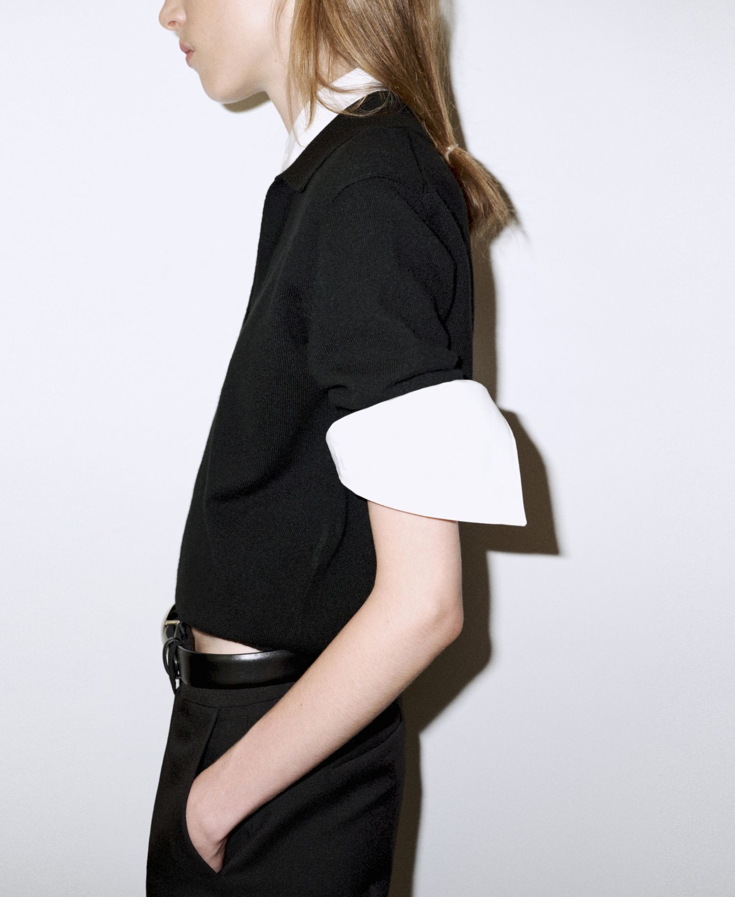 Women's Selection Polo-Collar Wool-Blend Sweater