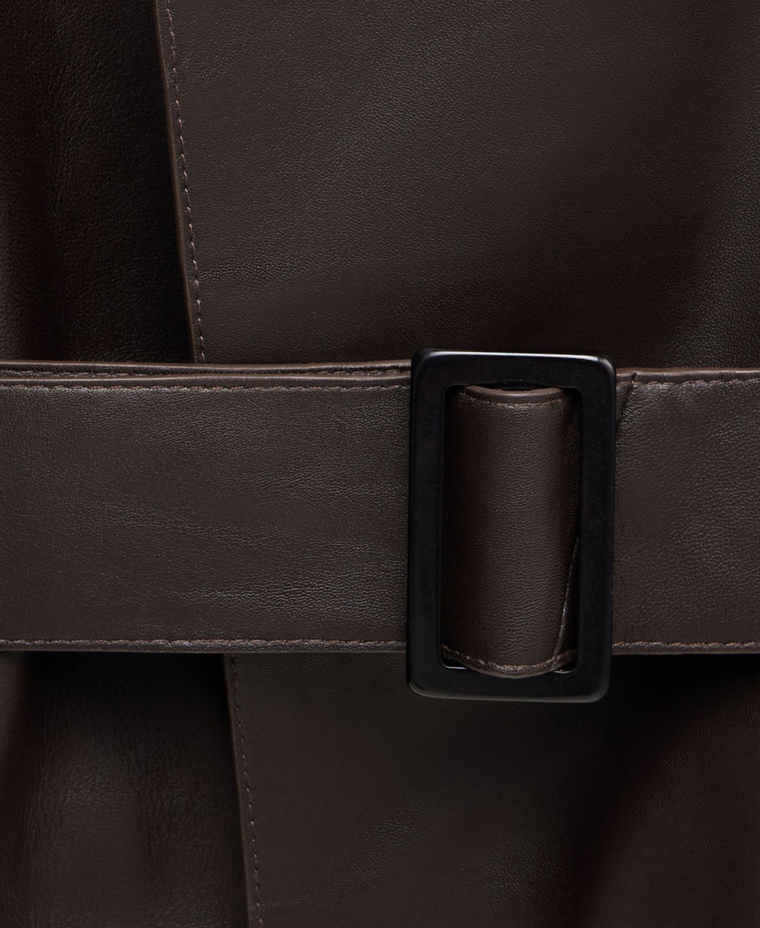 Women's Selection Leather Belted Cropped Trench Jacket