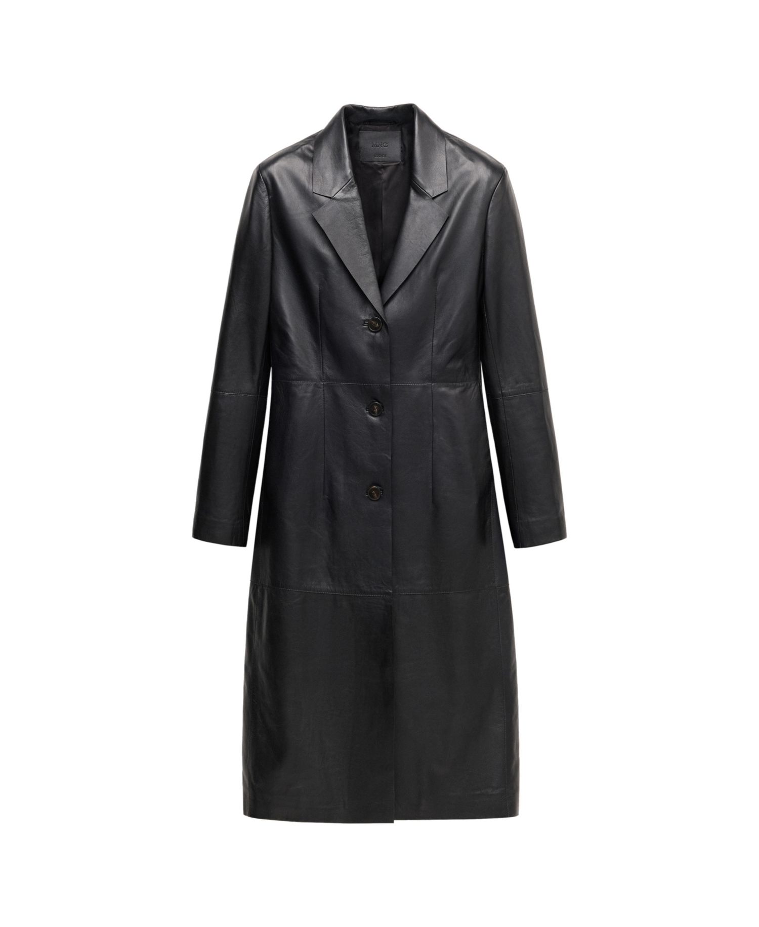 Women's Selection Leather Lapel-Collar V-Neck Fitted-Waist Coat