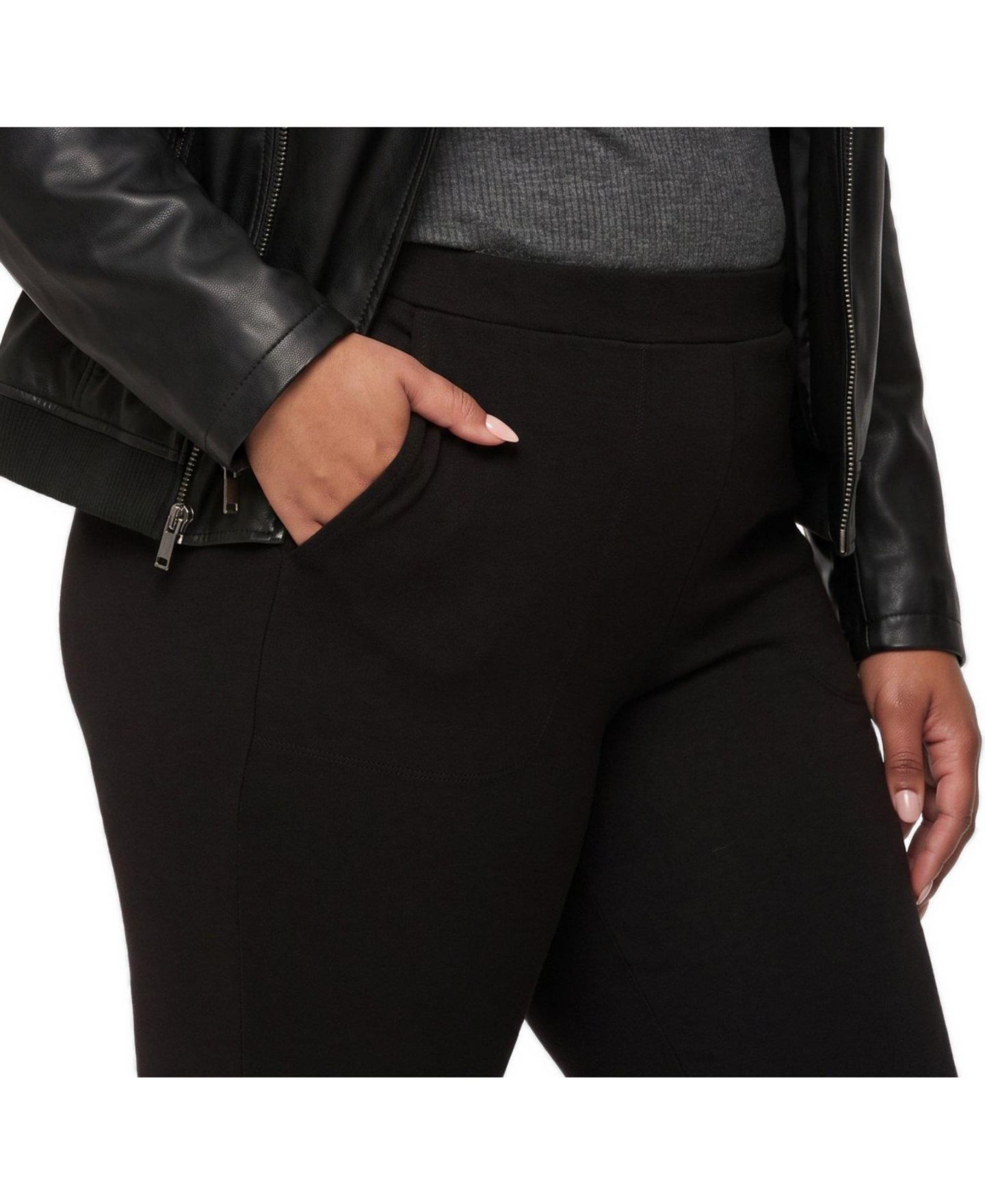 Женские леггинсы Torrid Plus Size Slim Fix High-Rise Compression Cotton-Blend, цвет: Чёрный — фото 3