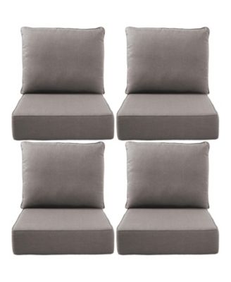 24"x22"x6" Patio Thick Cushions and Pillows Set - Deep Seat Indoor/Outdoor Water and Fade Resistant