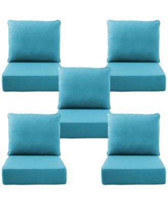 24"x22"x6" Patio Thick Cushions and Pillows Set - Deep Seat Indoor/Outdoor Water and Fade Resistant