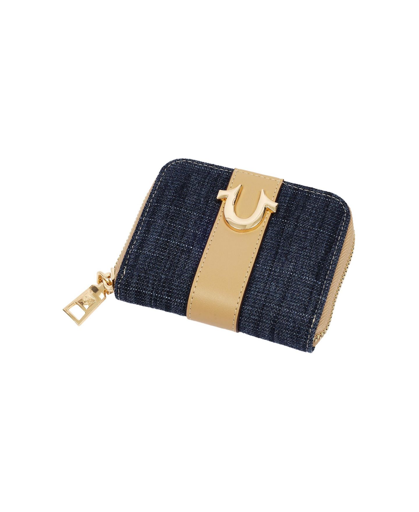 Женский кошелёк True Religion Denim and PU Small Zip Around Wallet with Horseshoe Hardware, цвет: Тёмный джинсовый — фото 6