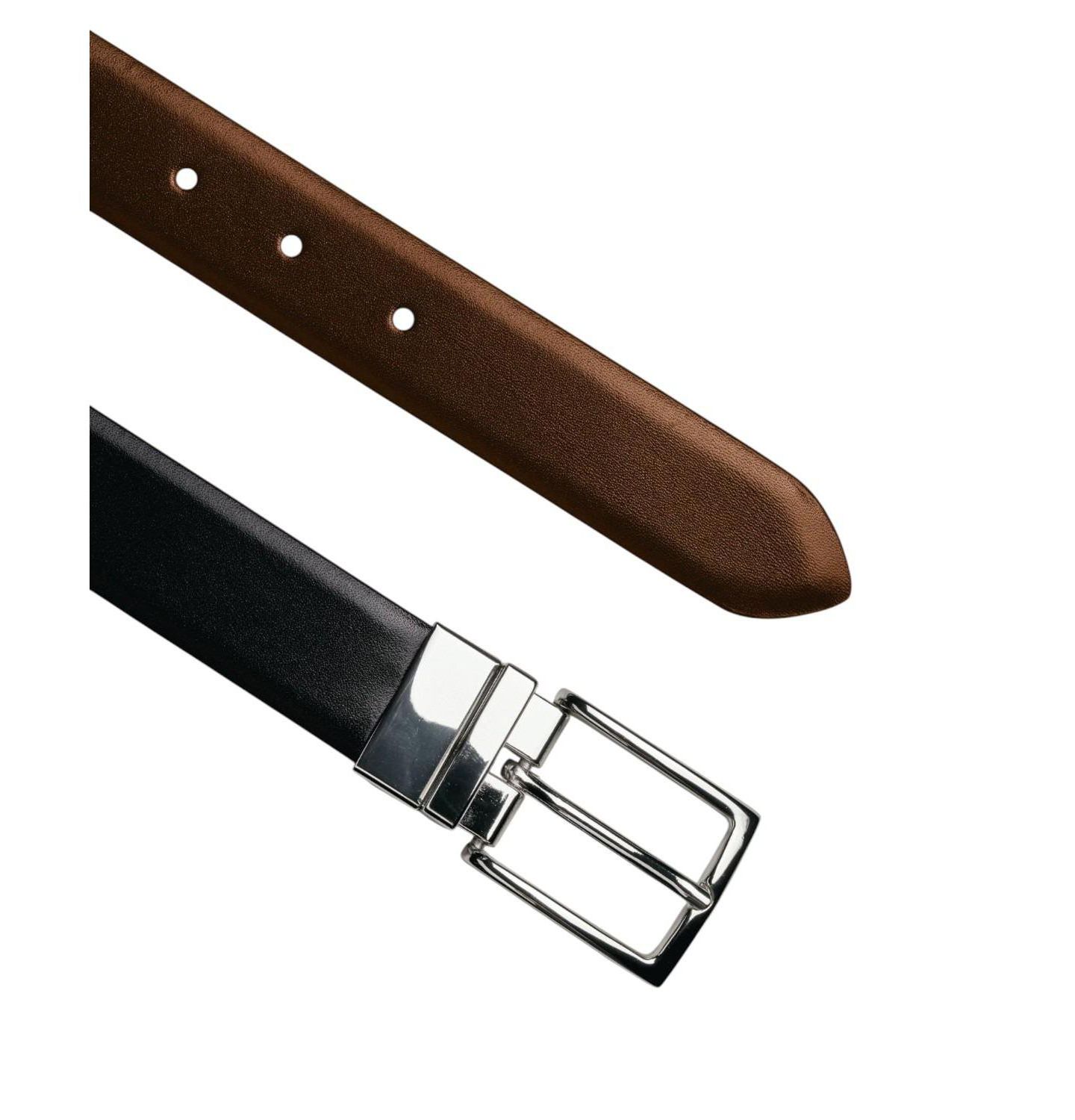 Мужской ремень Charles Tyrwhitt Reversible Embossed Italian Leather Belt, цвет: Чёрный — фото 2