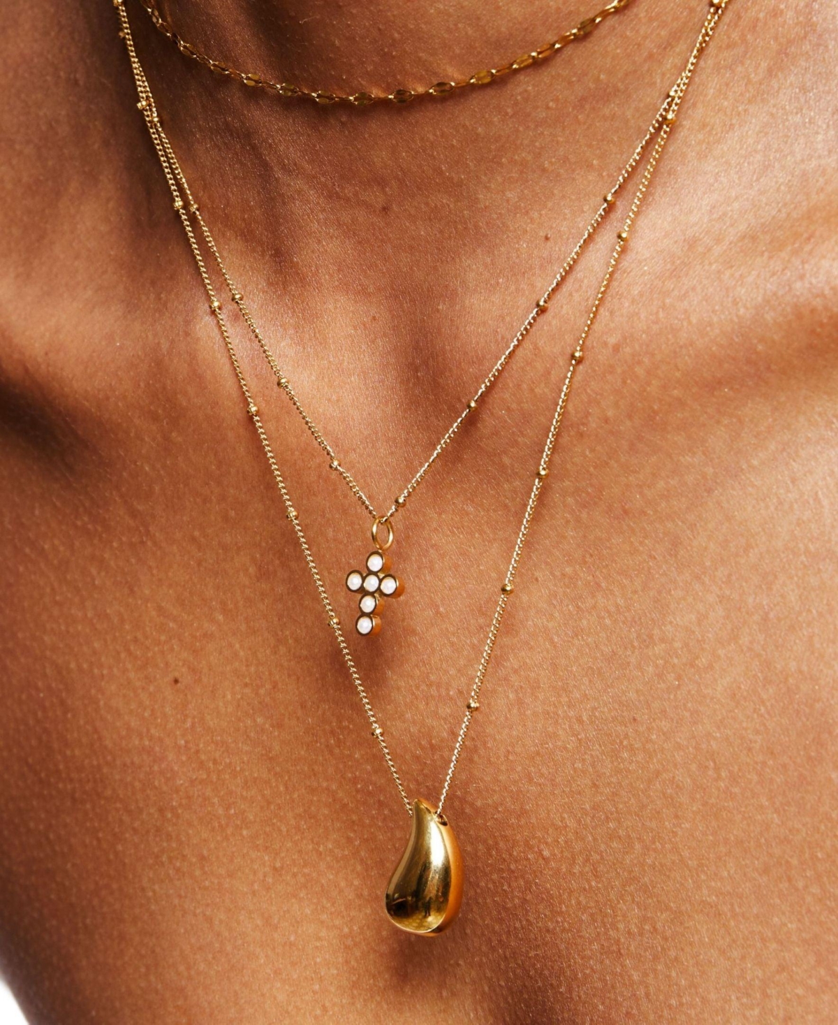 Atolea Pearl Cross Necklace