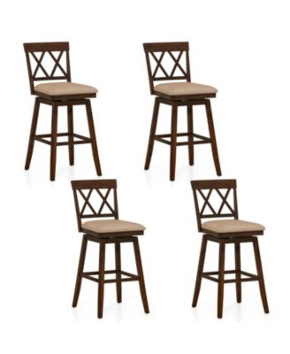 29-Inch Swivel Bar Stools Set of 4 with Upholstered Cushions