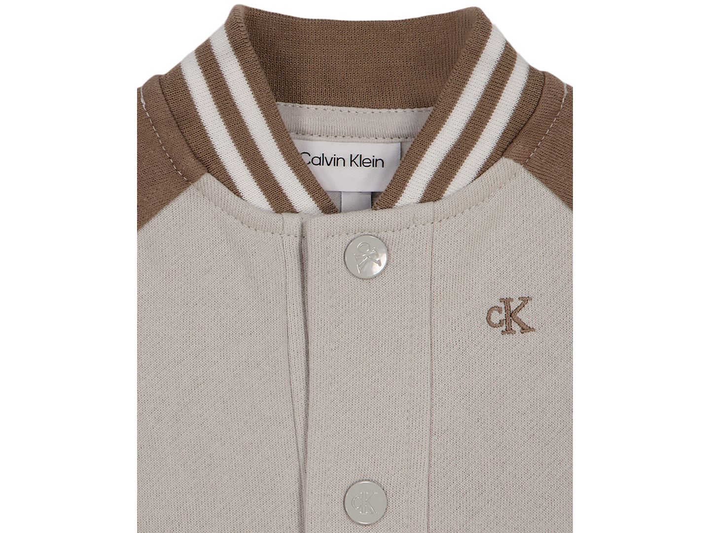 Calvin Klein Baby Boys' Fleece Baseball Jacket, Bodysuit and Cargo Jogger Pants, 3-Piece Set, цвет: Кремовый — фото 4