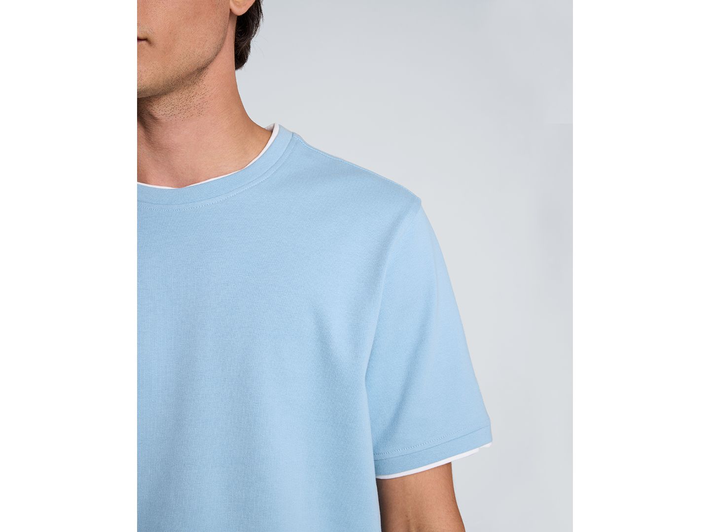 Мужская футболка Kenneth Cole Double Collar Classic-Fit Crewneck, цвет: Синий — фото 7