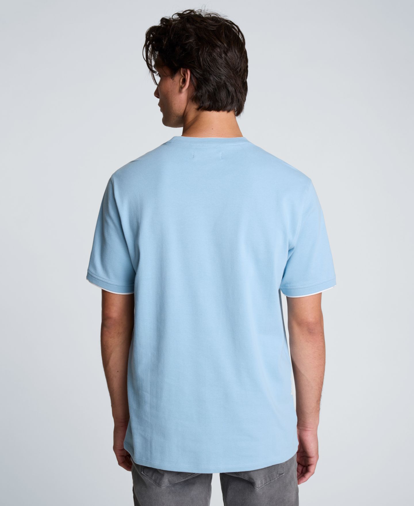 Мужская футболка Kenneth Cole Double Collar Classic-Fit Crewneck, цвет: Синий — фото 8
