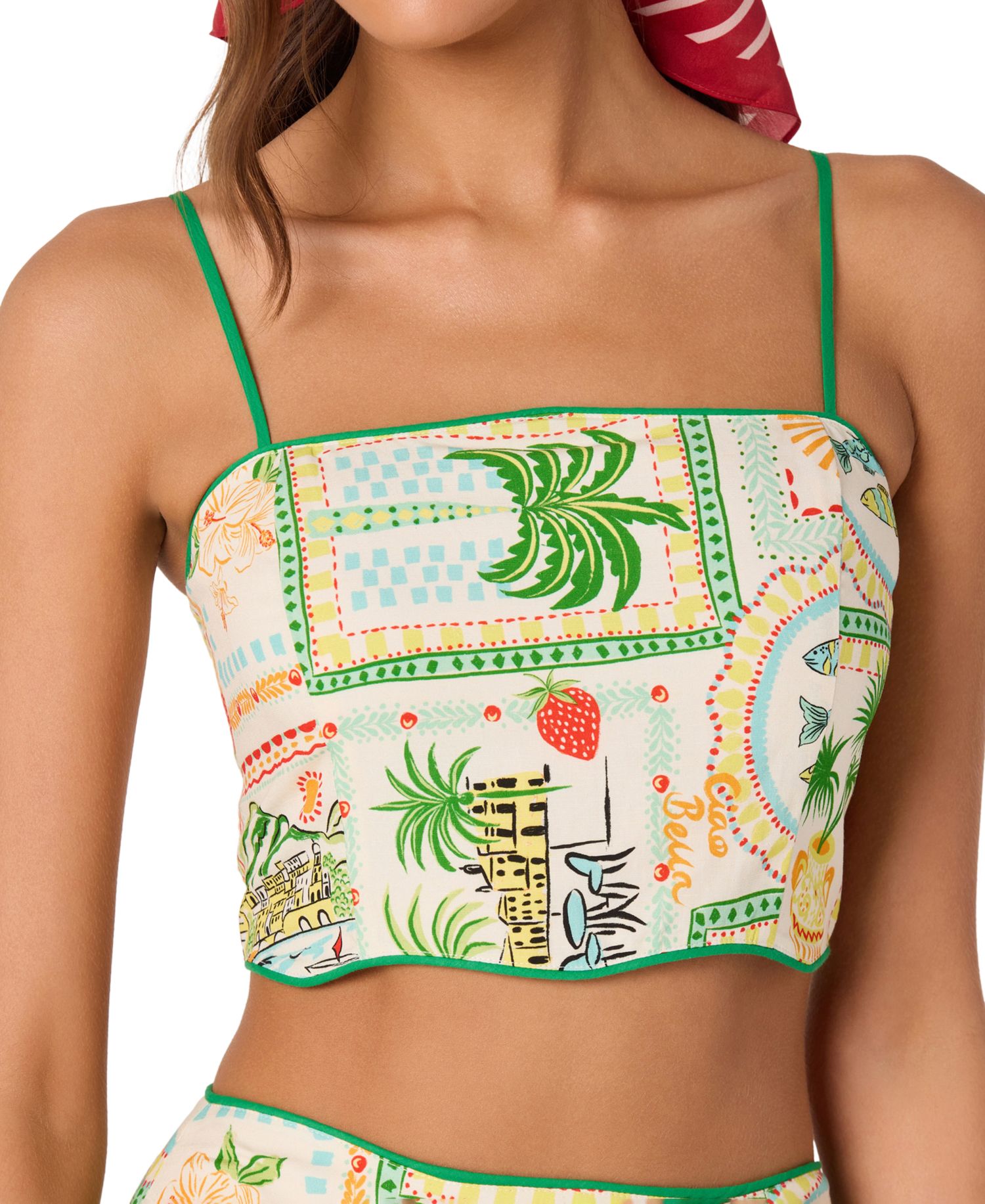 Women's Heidi Printed Sleeveless Cropped Tank Top