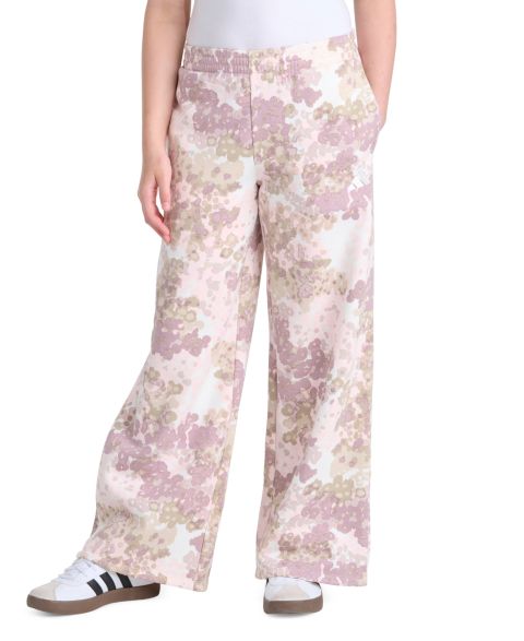 Брюки adidas Girls' 8-16 Floral-Print Wide-Leg, цвет: Розовато-лиловый