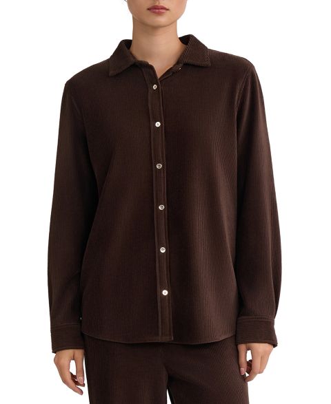 Женская рубашка Jones New York Long-Sleeve Corduroy, цвет: Кофейный
