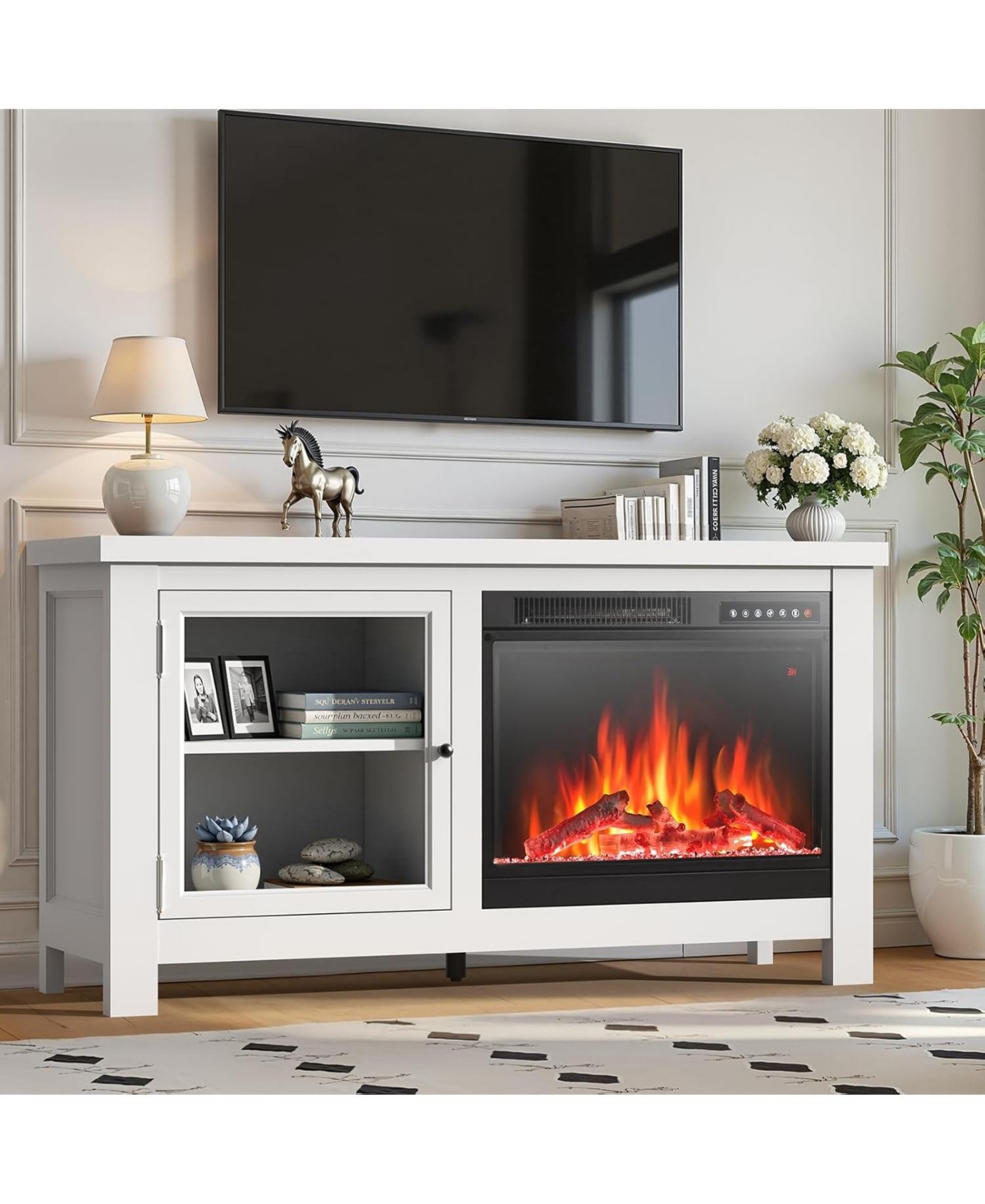 Electactic 48-Inch Electric Fireplace Tv Stand with Remote Control