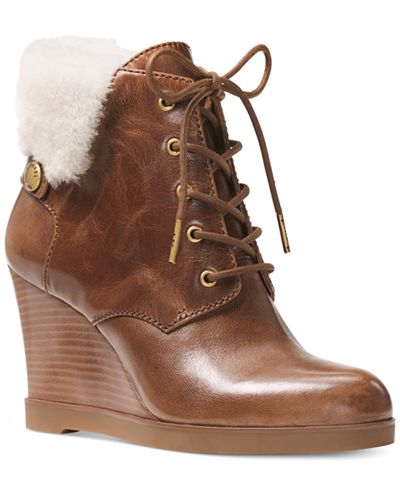 MICHAEL Michael Kors Carrigan Wedge Lace-Up Booties - Boots - Shoes ...