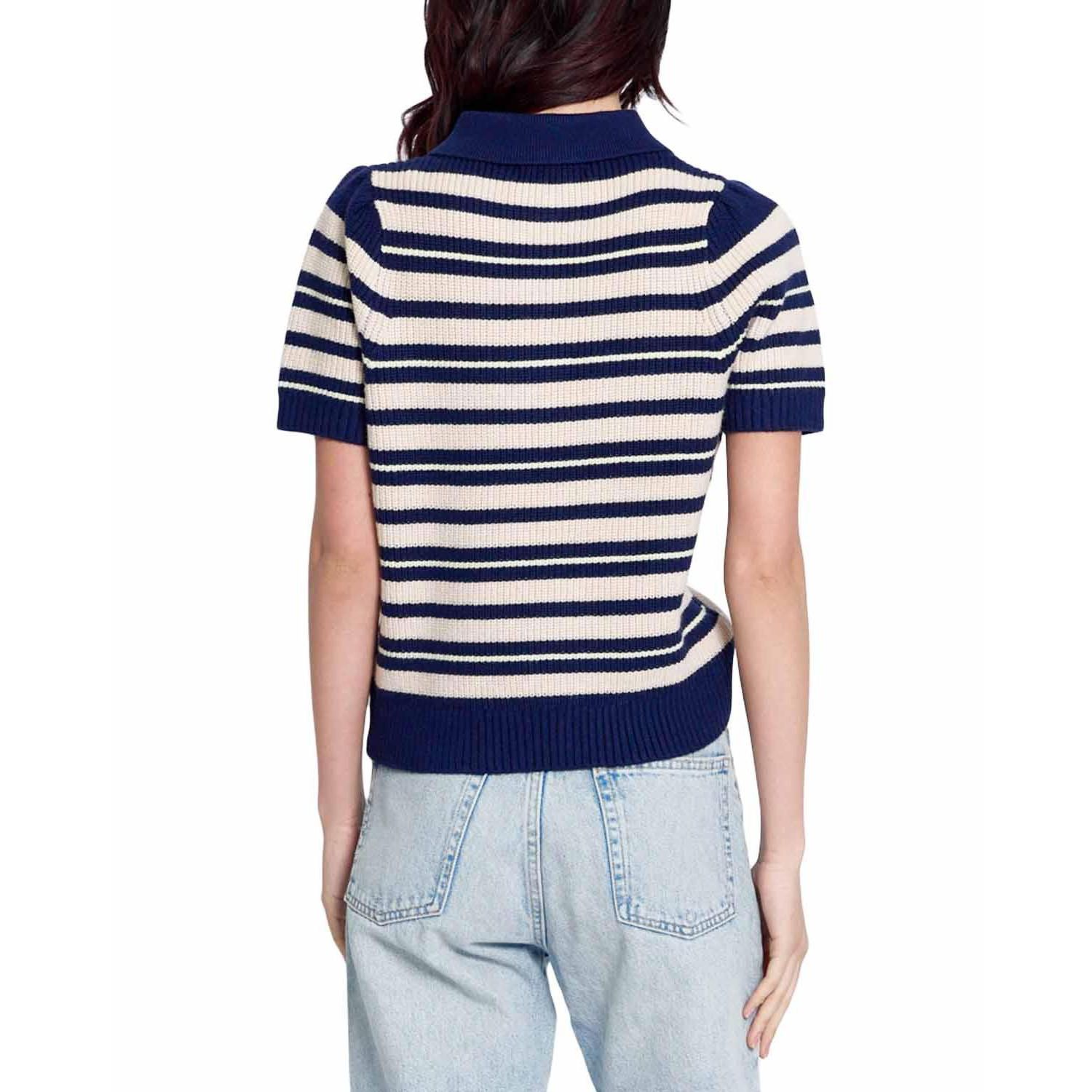 Women's Birch Polo Striped Puff-Sleeve Sweater