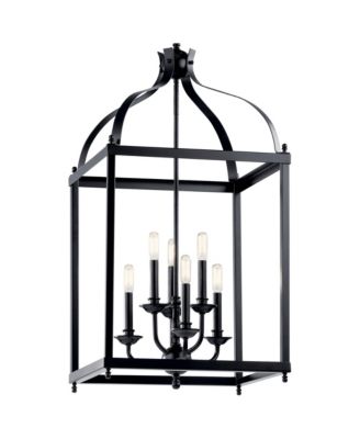Larkin 36 1/4" Wide Black 6-Light Foyer Pendant