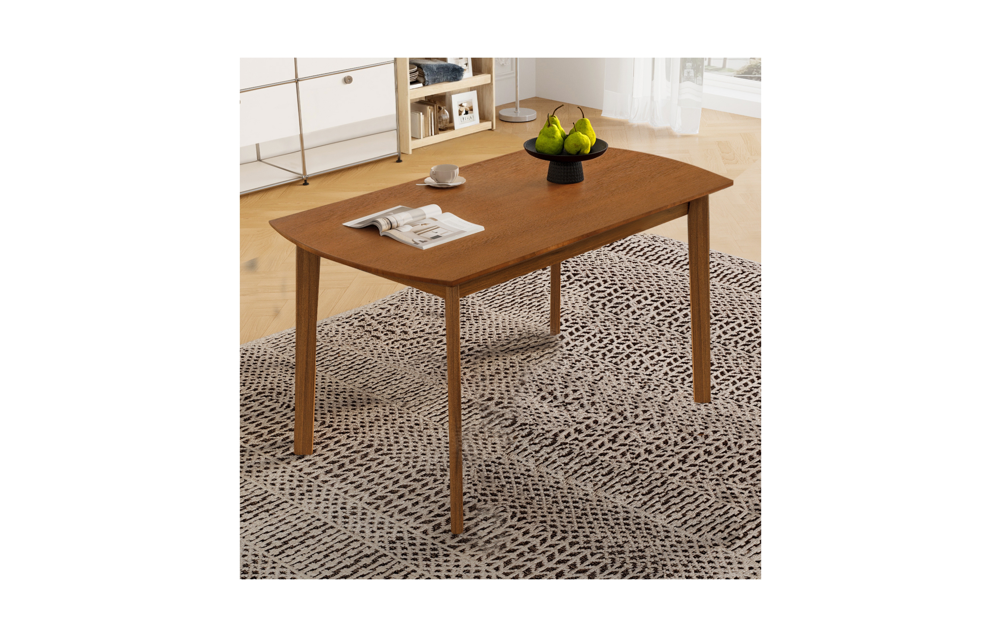 Flynama Mid Century Modern Rectangular Dining Table