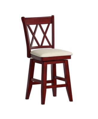 Lea Cross Swivel Counter Stool with Linen Seat