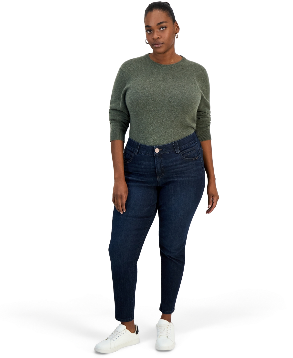 Democracy Plus Size AbSolution Elastic Waist Skinny Jeans - Indigo