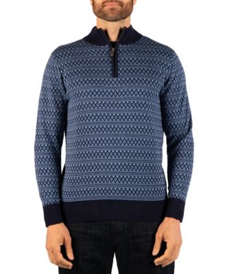 Men's Fairisle Quarter Zip Sweater