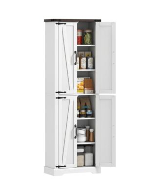 72" Tall Kitchen Pantry Cabinet, Farmhouse Storage Cabinet