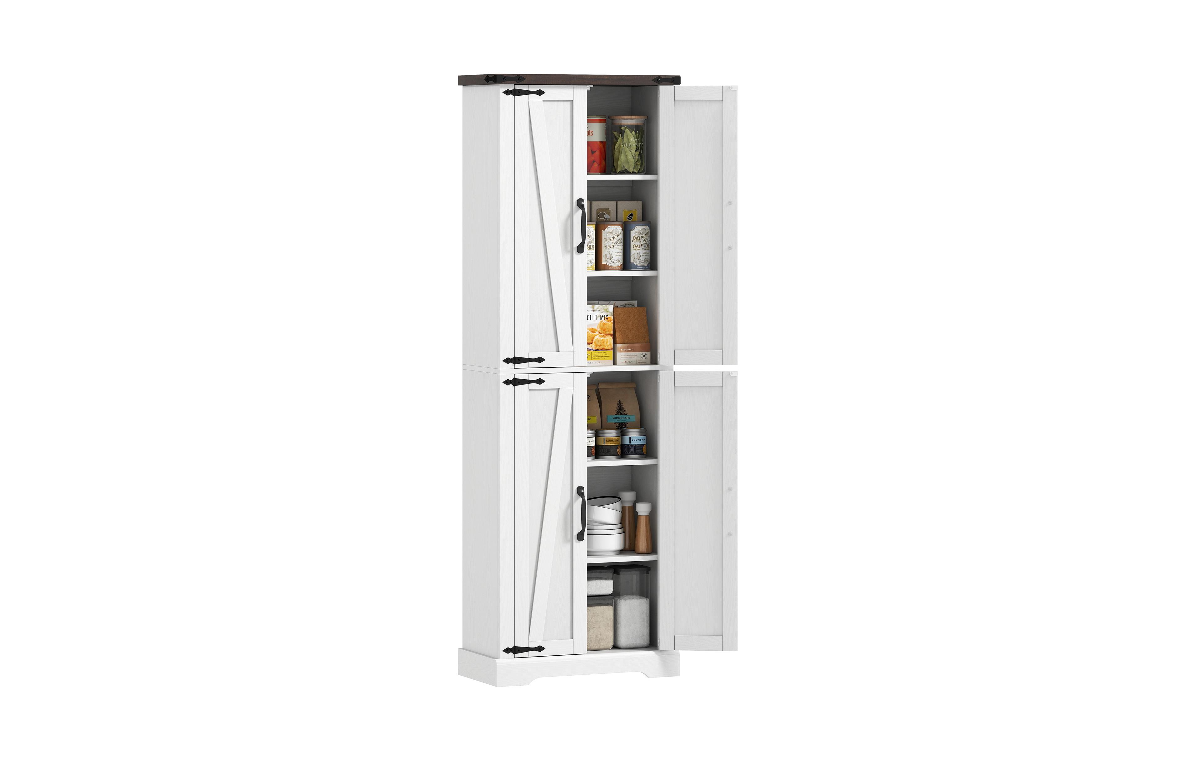 Homcom 72" Tall Kitchen Pantry Cabinet, Farmhouse Storage Cabinet