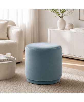 Round Swivel Ottoman, 18.5" 360-Degree Rotating Accent Seat for Living Room or Office