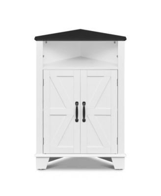 4-Tier Corner Storage Cabinet with Adjustable Shelf