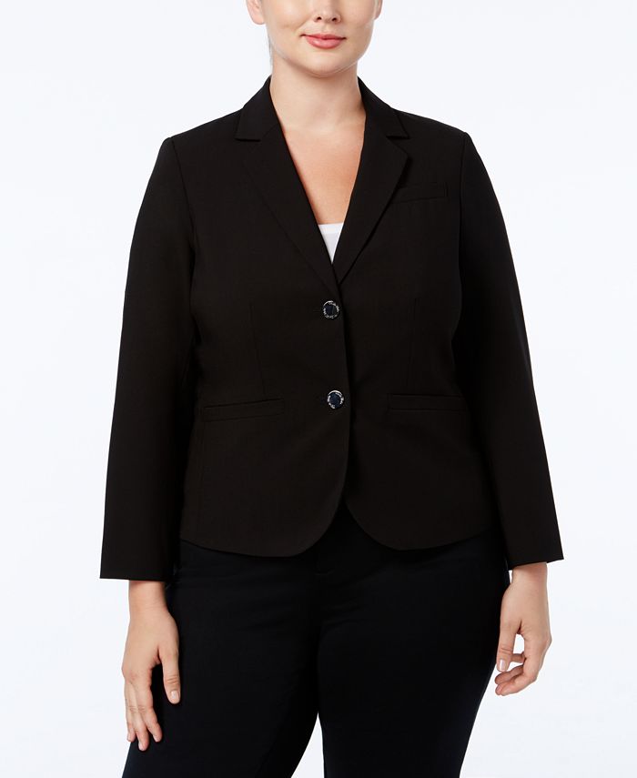 Calvin Klein Plus Size Two Button Jacket Macy s