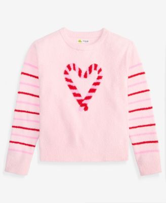 Toddler Girls' 2T-5T Long-Sleeve Candy Cane Sweater