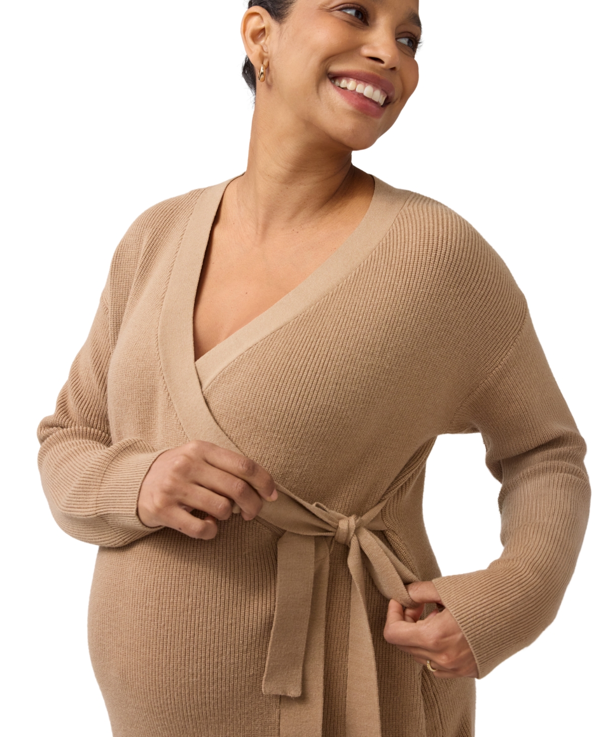 Ingrid + Isabel Women's Ribbed Knit Crossover Nursing Cardigan