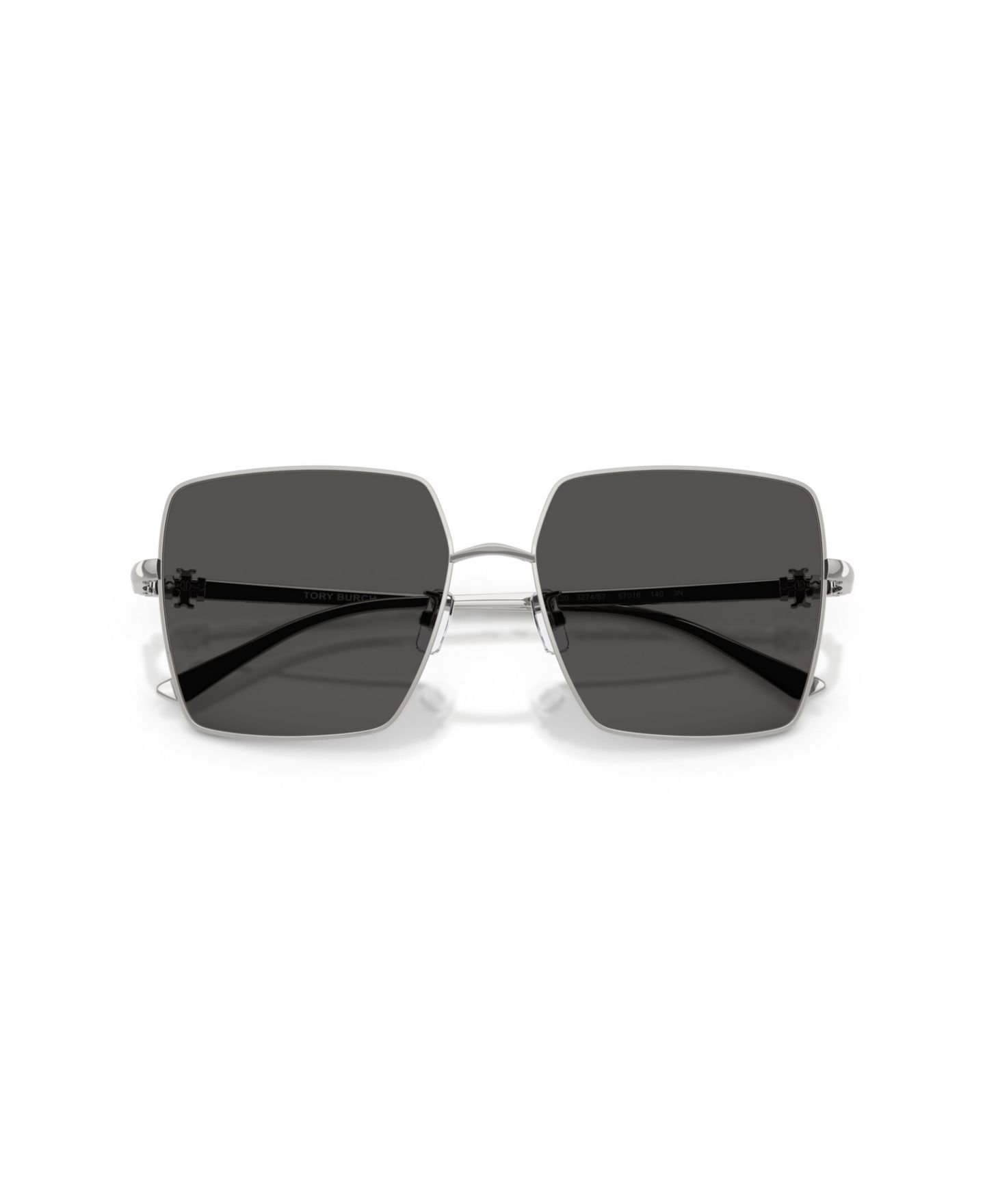 Женские солнцезащитные очки Tory Burch Square Metal TY6120, цвет: Серебряный — фото 5