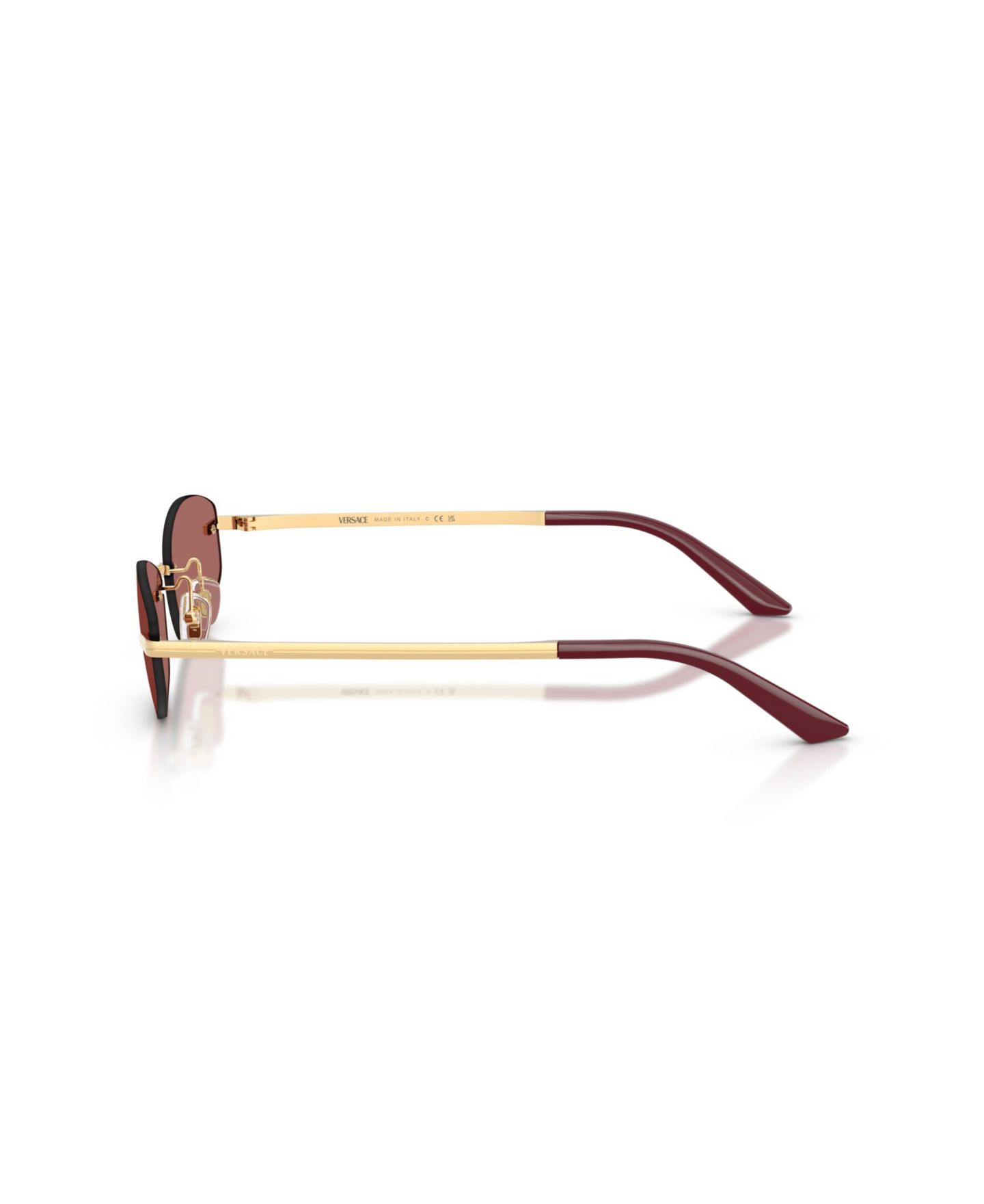 Женские солнцезащитные очки Versace Geometric Metal VE2308D, цвет: Золотой — фото 4