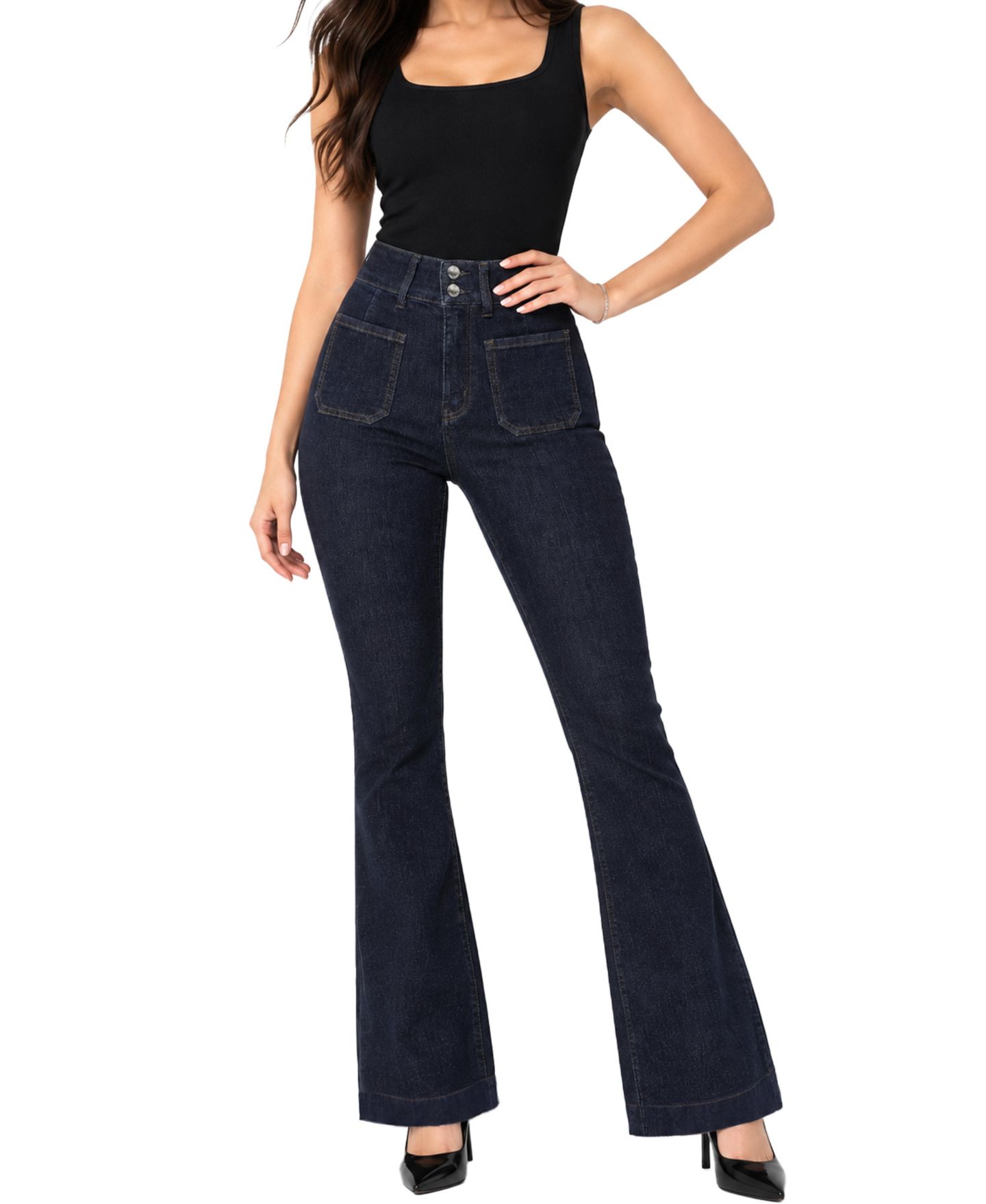 Женские джинсы Indigo Poppy Tummy-Control High-Rise Bootcut — фото 1