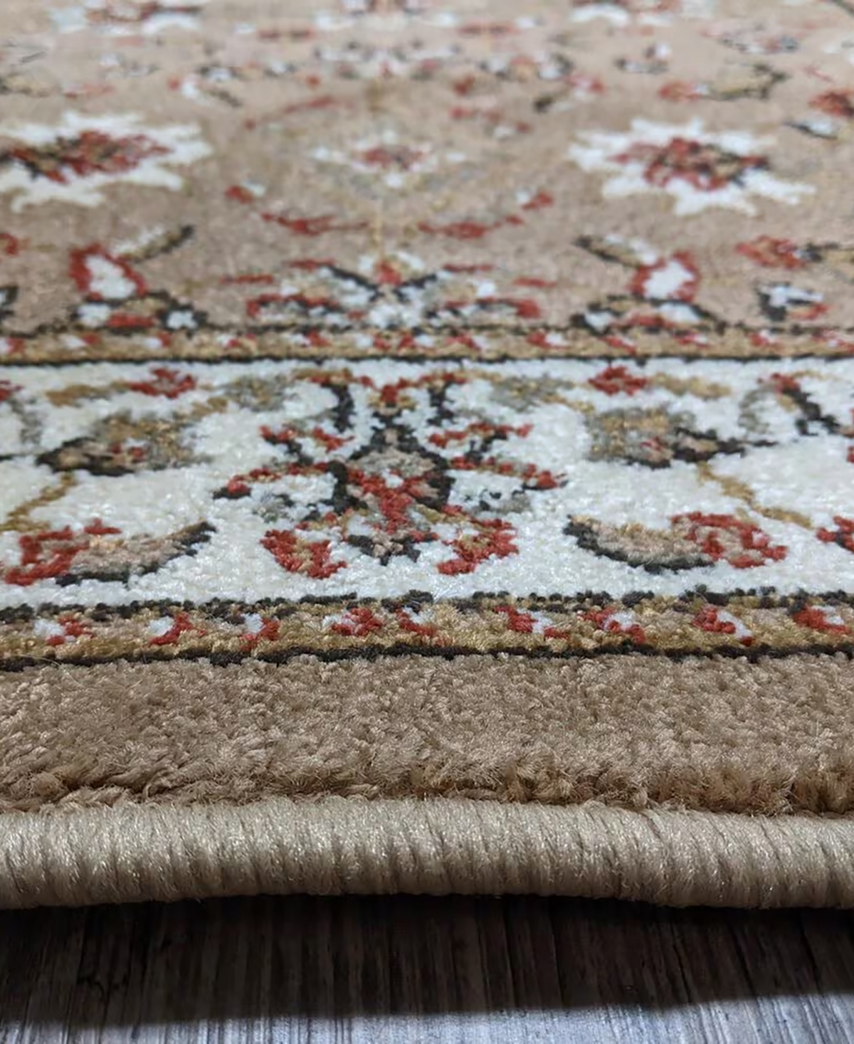 Closeout! Km Home 1592/1074/Beige Pesaro Beige 2'2" x 7'7" Runner Rug