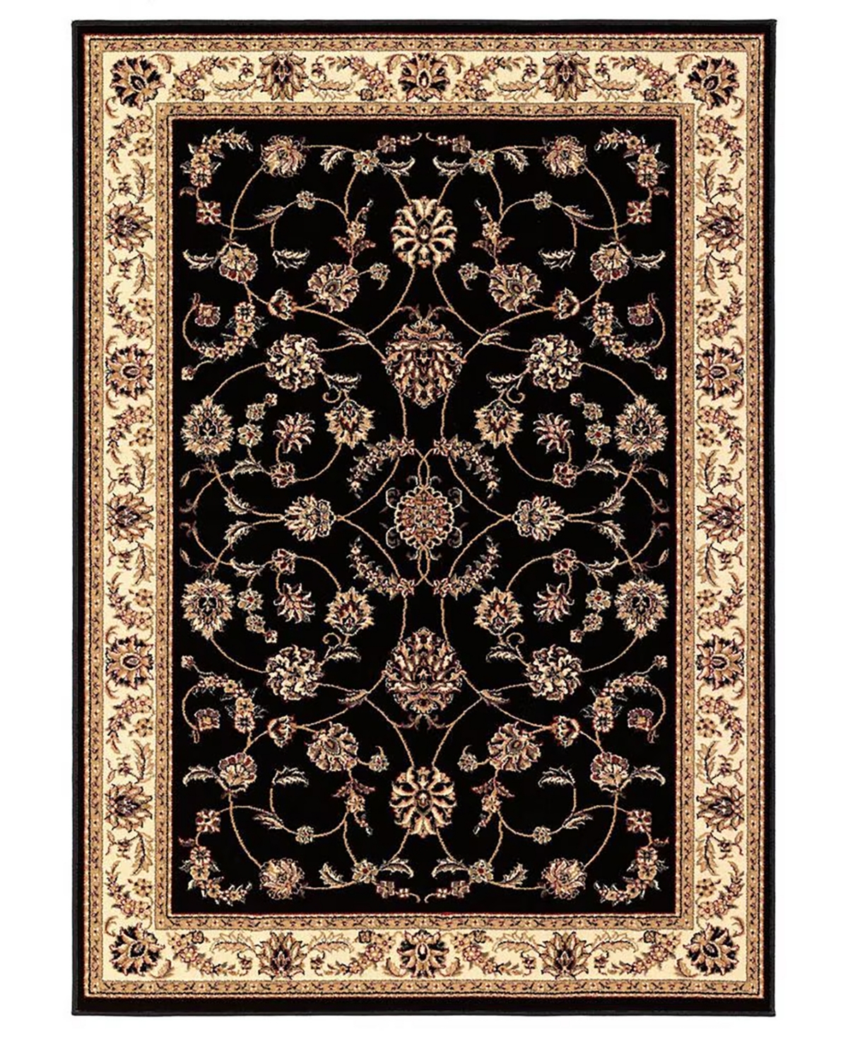 Closeout! Km Home 1596/1311/Black Pesaro Black 5'5" x 7'7" Area Rug