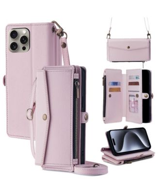 Wallet Case for iPhone 12-17, Card Holder with Removable Wrist And Crossbody Straps