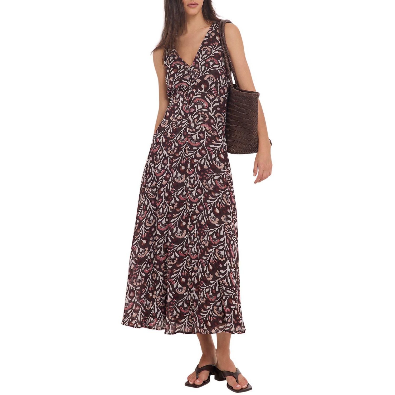 Women's Floral-Print V-Neck Maxi Dress