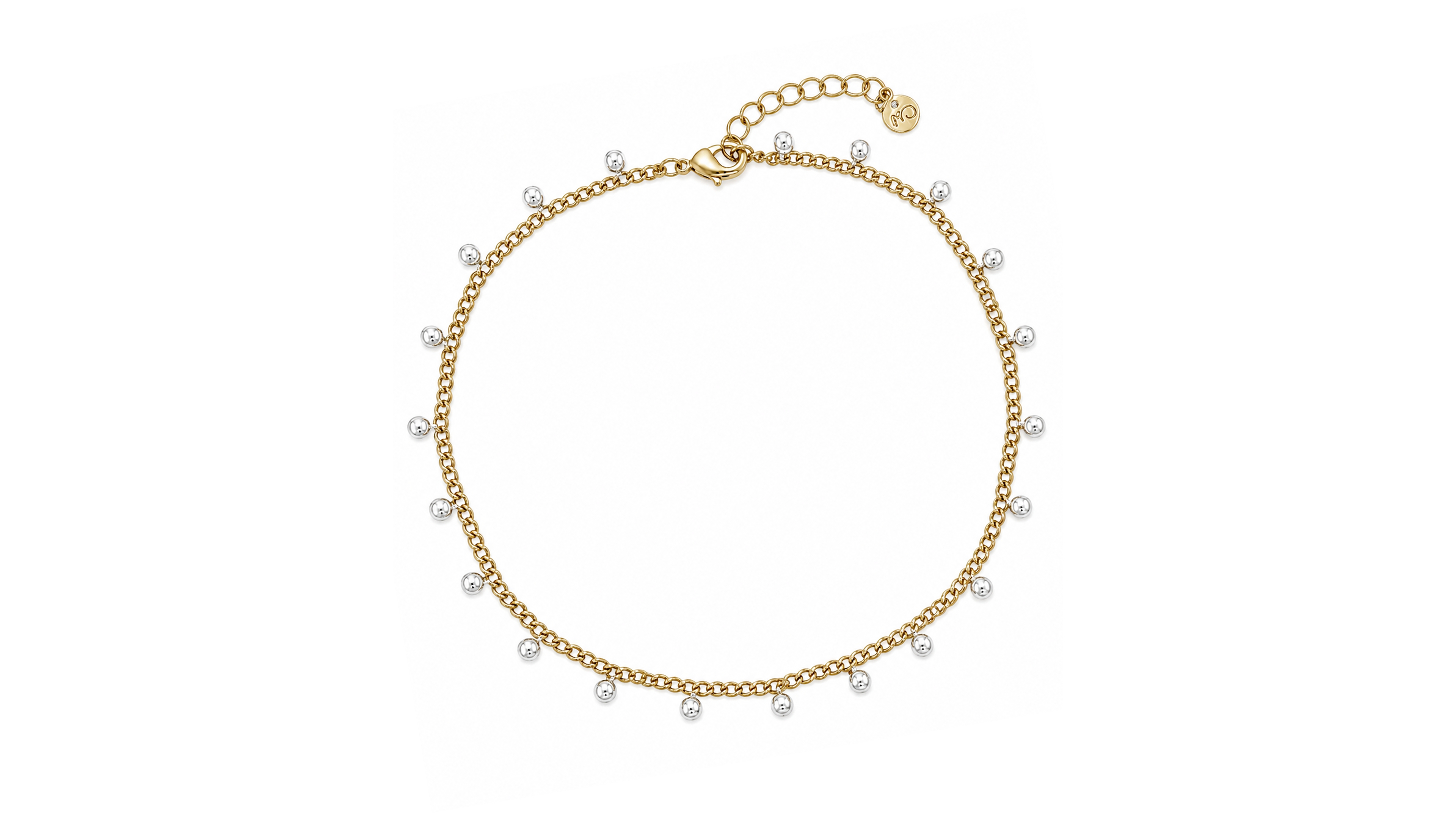 And Now This Silver Plated and 18K Gold Plated Ball Anklet