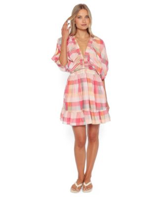 Women's Itsy Fit & Flare Puff-Sleeve V-Neck Mini Dress