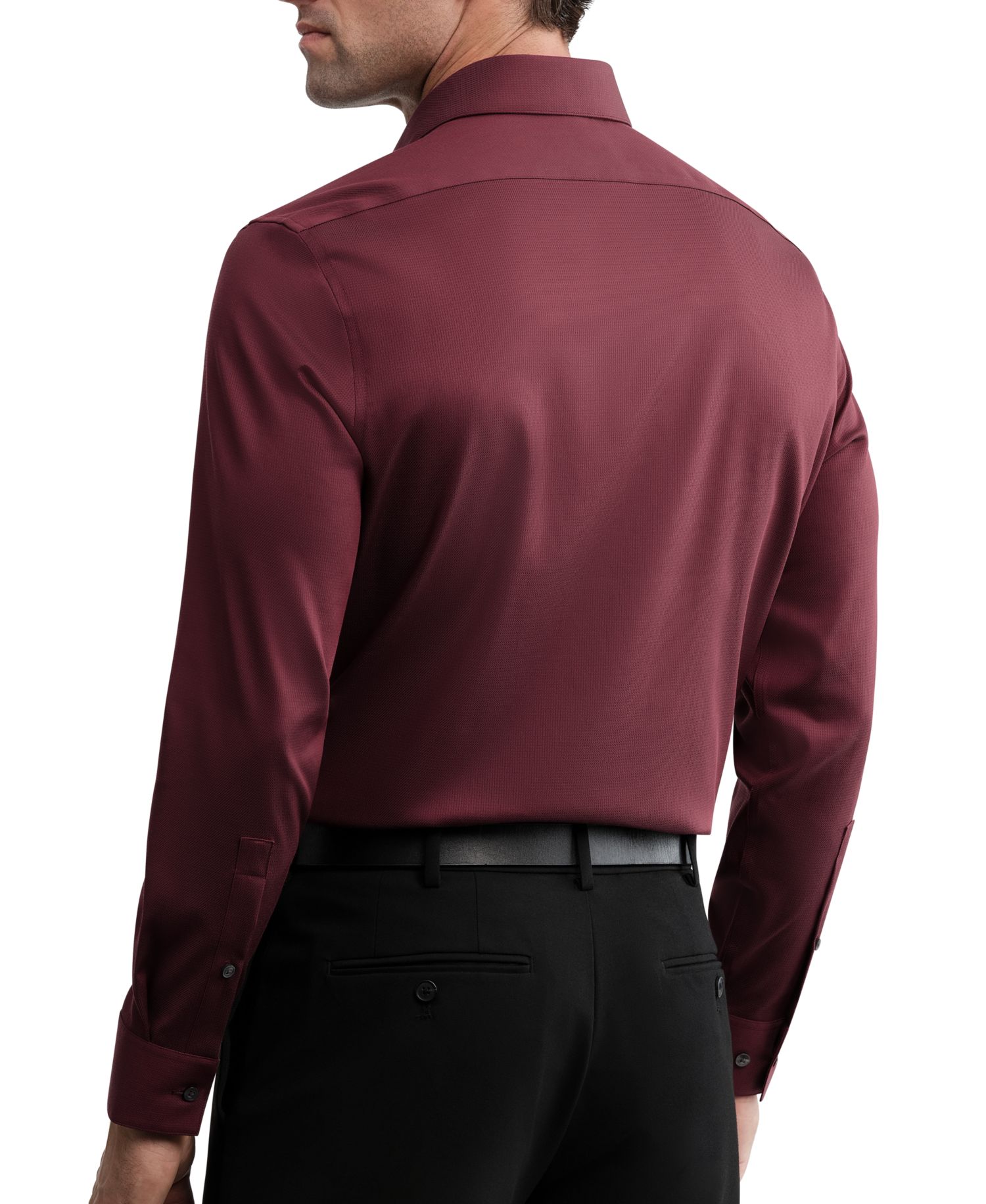 Men's Performance Wrinkle Free Slim-Fit Spread-Collar Dress Shirt