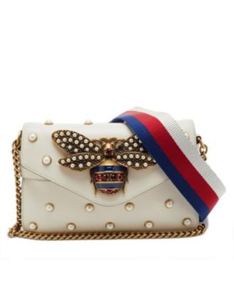 Women's Broadway Pearly Bee Mini Leather Shoulder Bag