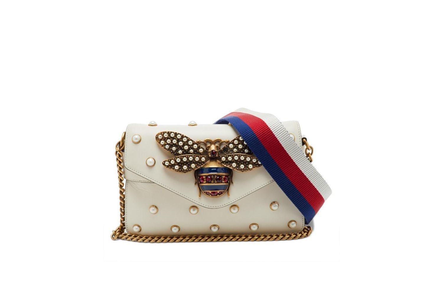 Women's Broadway Pearly Bee Mini Leather Shoulder Bag