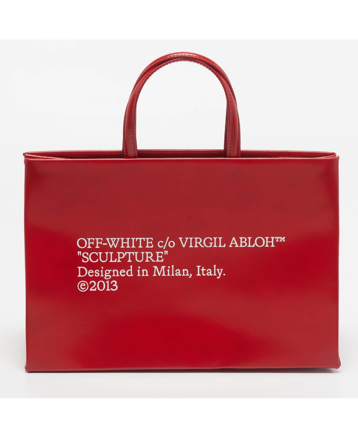 Pre-Owned Off-White Box Glossy Leather Medium Tote