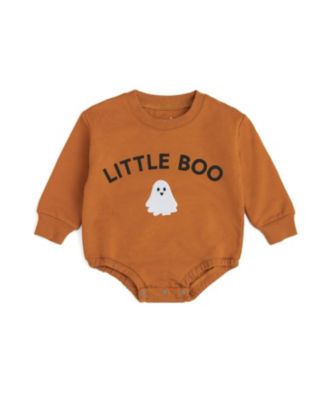Baby Boys' Boo Patch Long Sleeve Halloween Romper